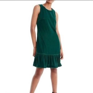 NWT J. Crew Ruffle Hem Drop Waist Velvet Shift Dress